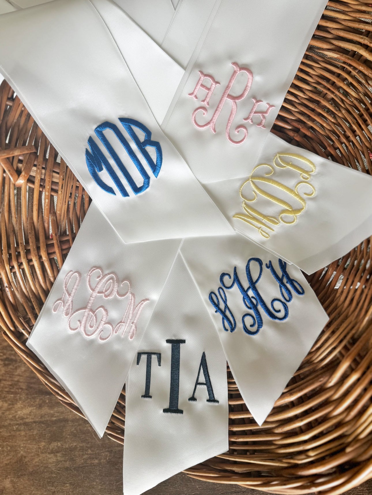 Monogrammed Prom Satin Ribbon- white