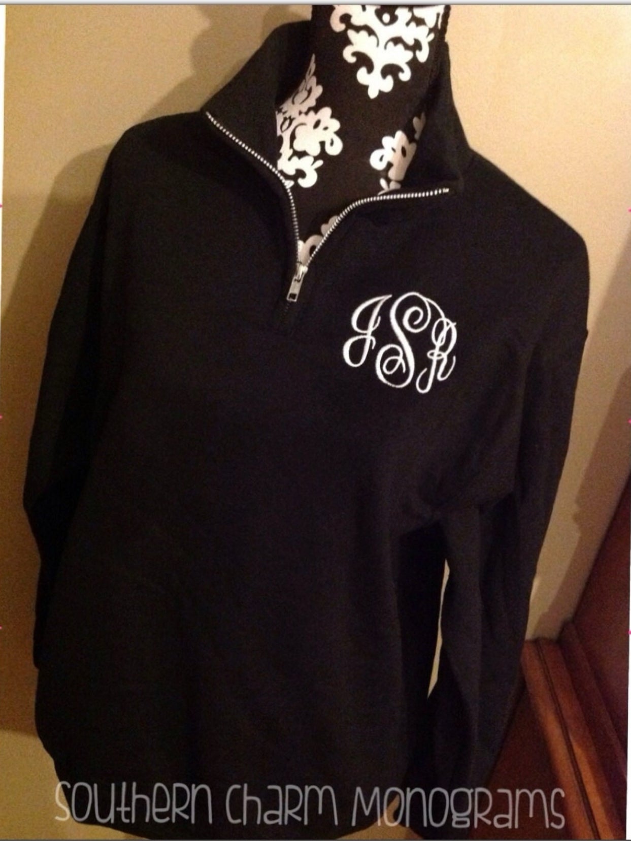 Quarter Zip Monogram Sweatshirt