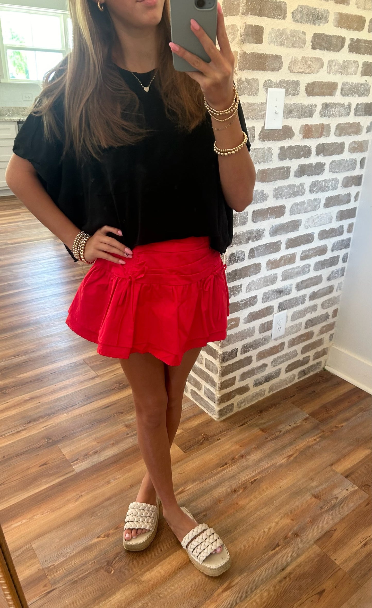 Red Game Day Mini-Skirt