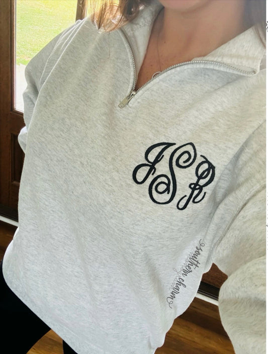Quarter Zip Monogram Sweatshirt