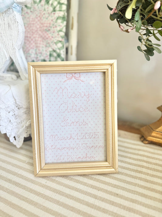 Baby Birth announcement frame insert (frame not included)