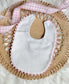 Cotton Pique Baby Bib with RicRac trim