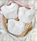 Cotton Pique Baby Bib with RicRac trim