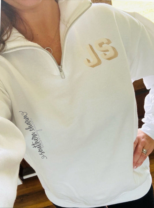 Quarter Zip Monogram Sweatshirt
