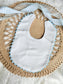 Cotton Pique Baby Bib with RicRac trim