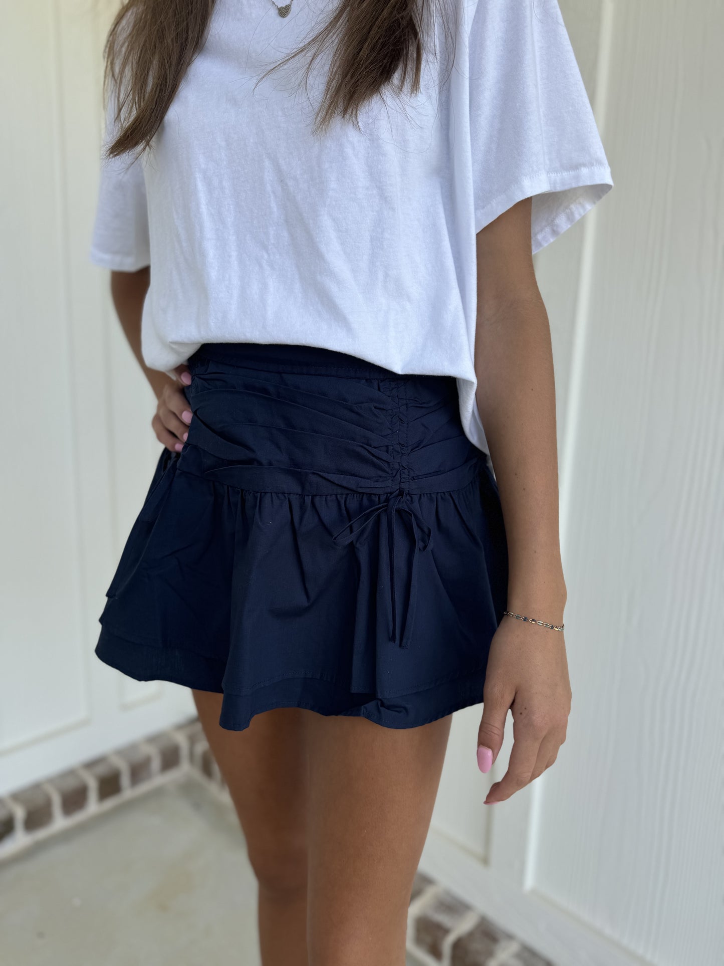 Navy Game Day Mini-Skirt
