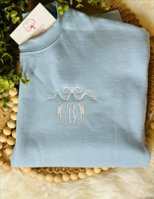 Preppy & Monogram Bow Sweatshirt