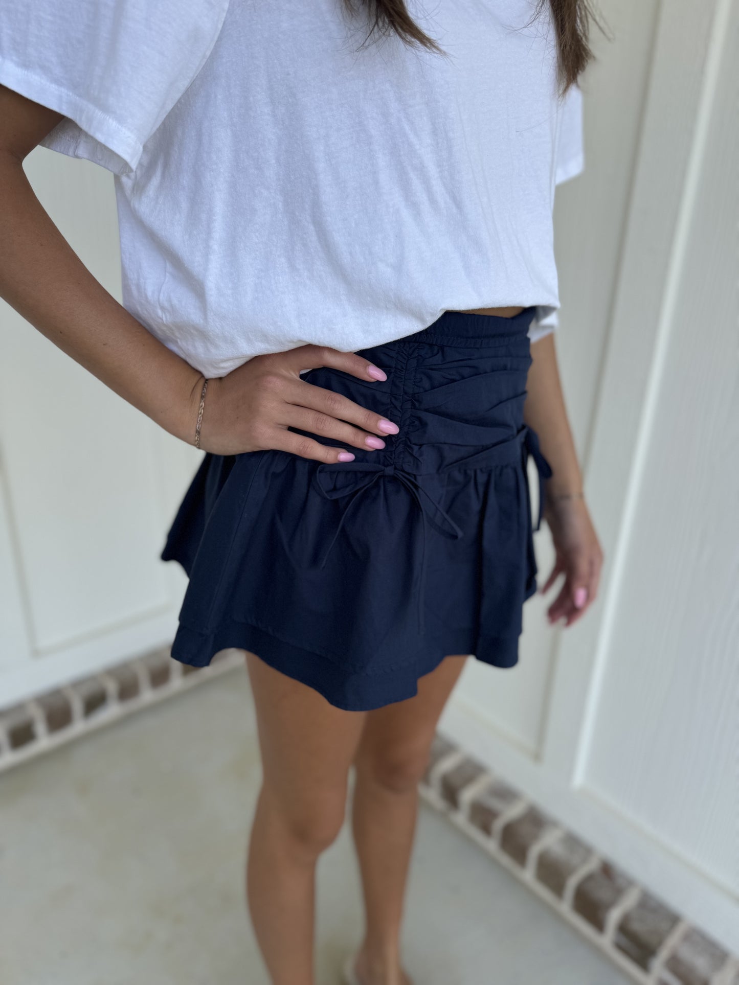 Navy Game Day Mini-Skirt