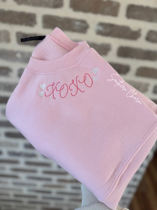 XOXO Collar Design with Sleeve detail Sweatshirt